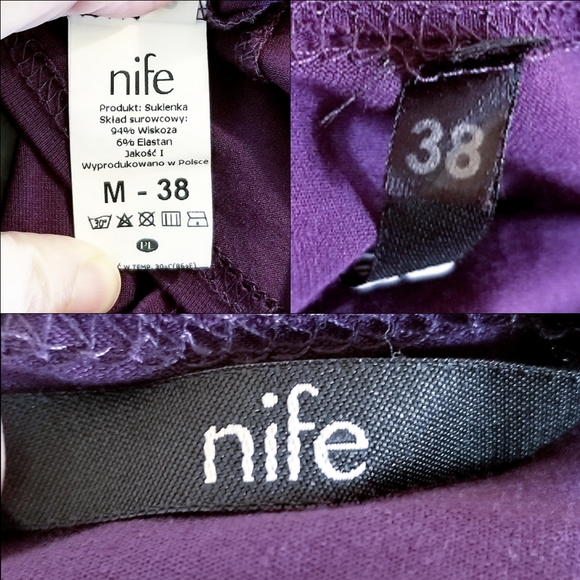 NIFE Long-Sleeve Tie-Belt Dress - Picture 7 of 8